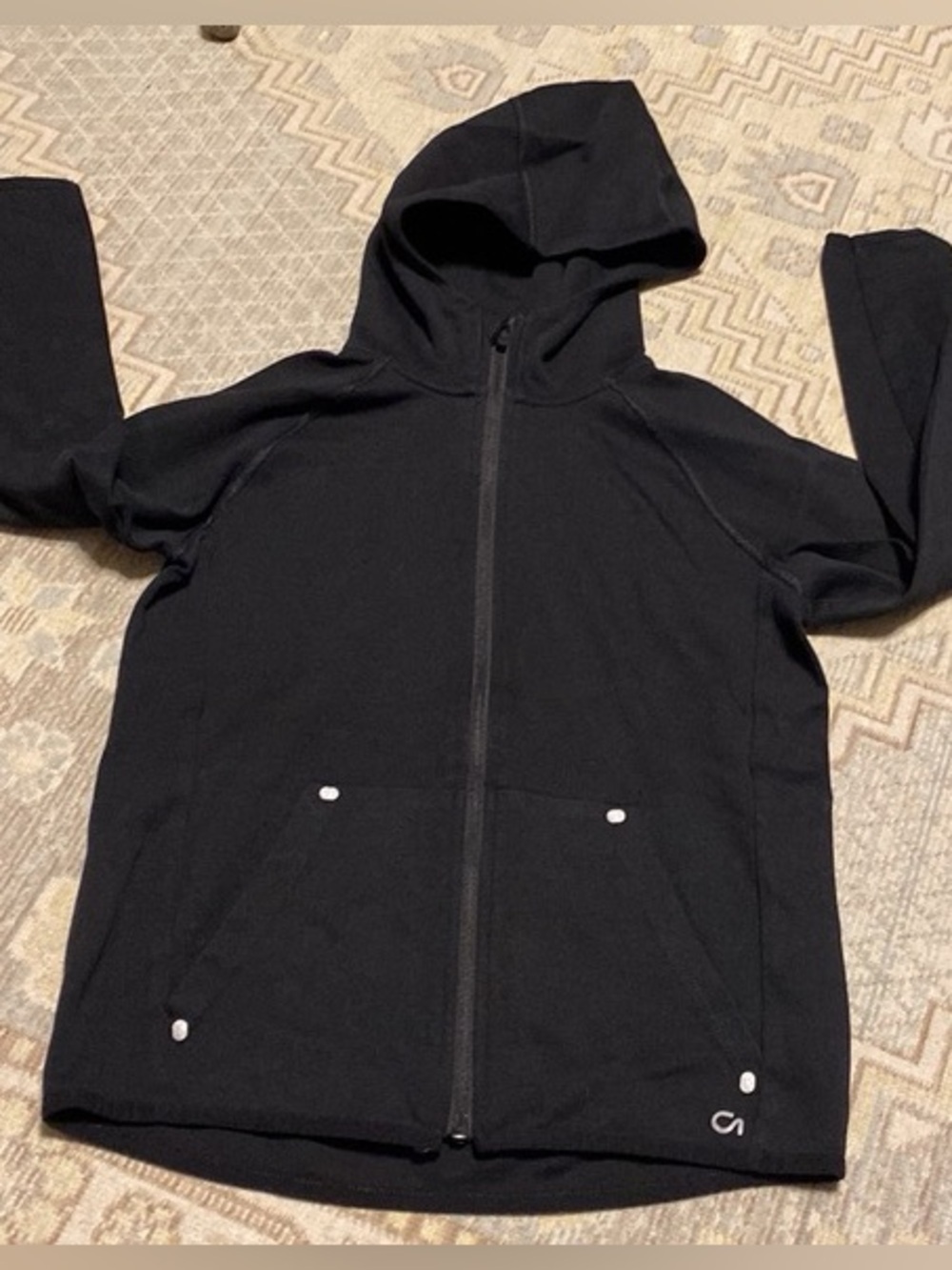 GAP Black Hooded Zip-Up Sweatshirt for Kids size XL/12